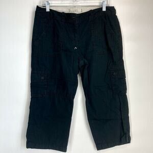 Ann Taylor LOFT Black Cargo Capri Pants Women’s 8